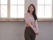 3way tie-waist long sleeve Tops / sakura(pink) Tops with ribbon