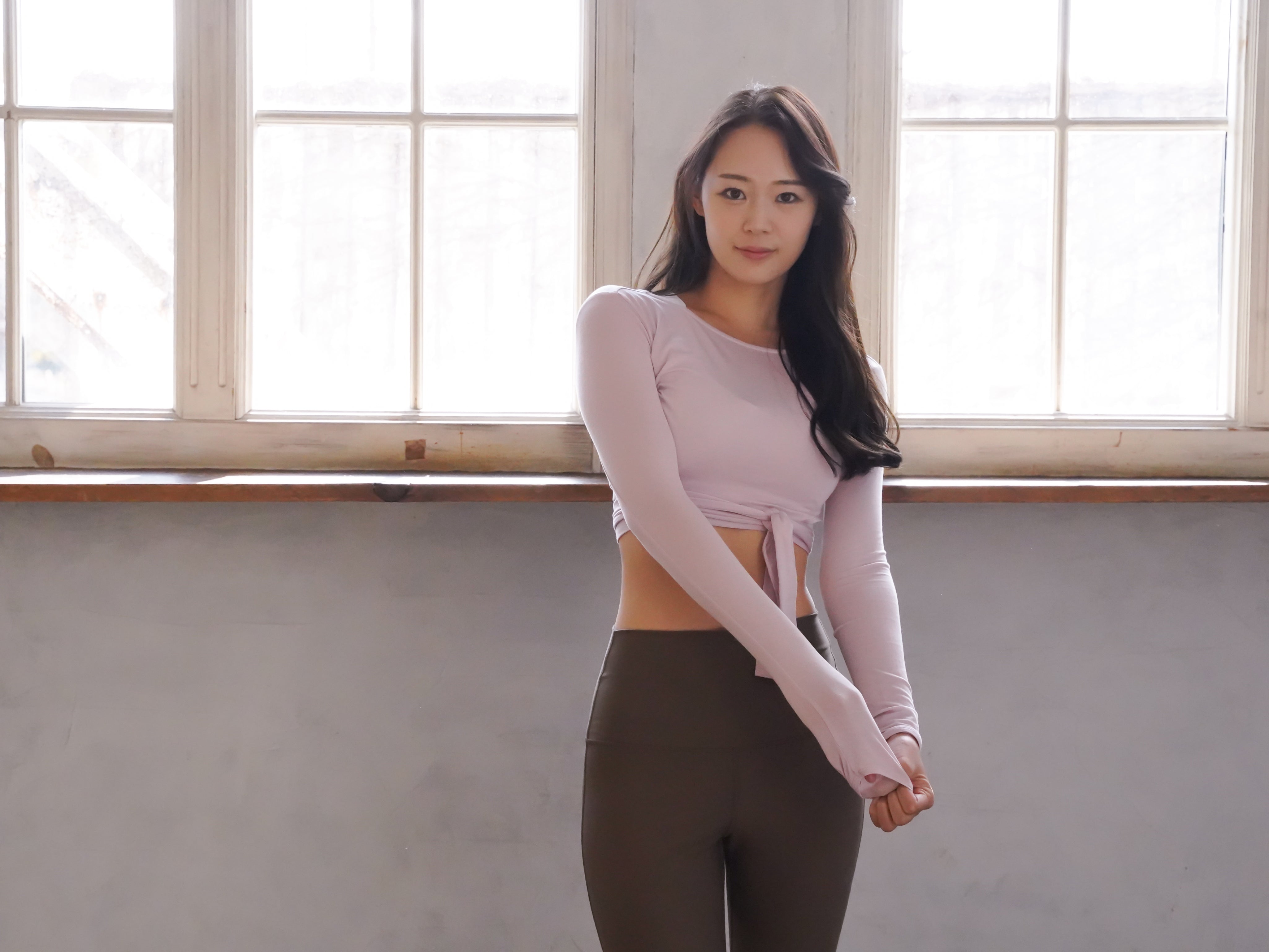 3way tie-waist long sleeve Tops / sakura(pink) Tops with ribbon