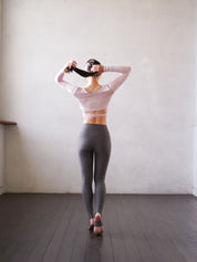 3way tie-waist long sleeve Tops / sakura(pink) Tops with ribbon