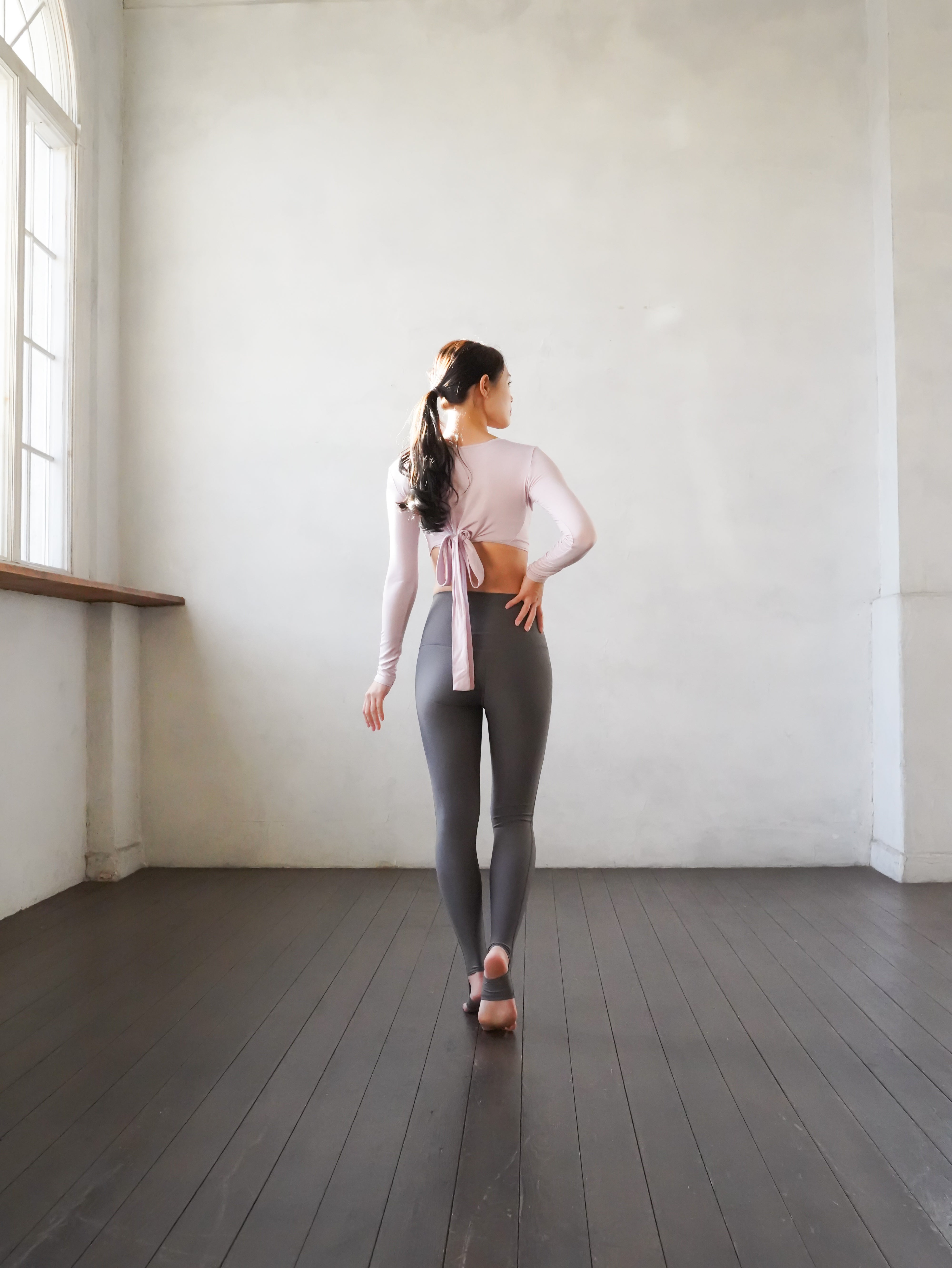 3way tie-waist long sleeve Tops / sakura(pink) Tops with ribbon