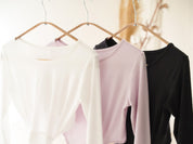 3way tie-waist long sleeve Tops / sakura(pink) Tops with ribbon