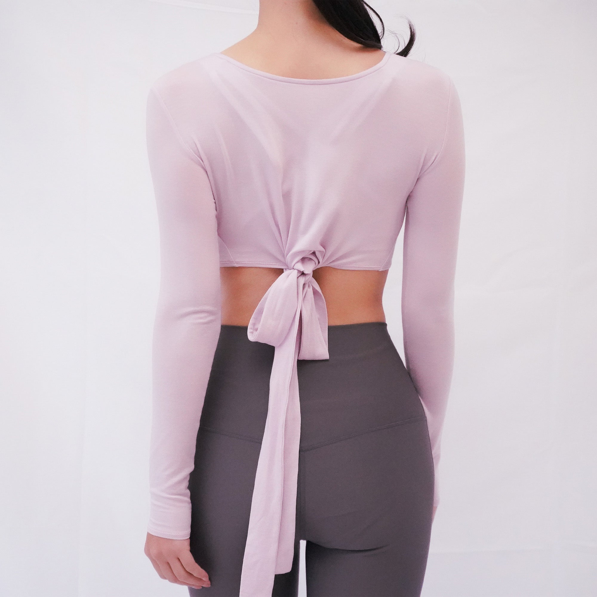 3way tie-waist long sleeve Tops / sakura(pink) Tops with ribbon