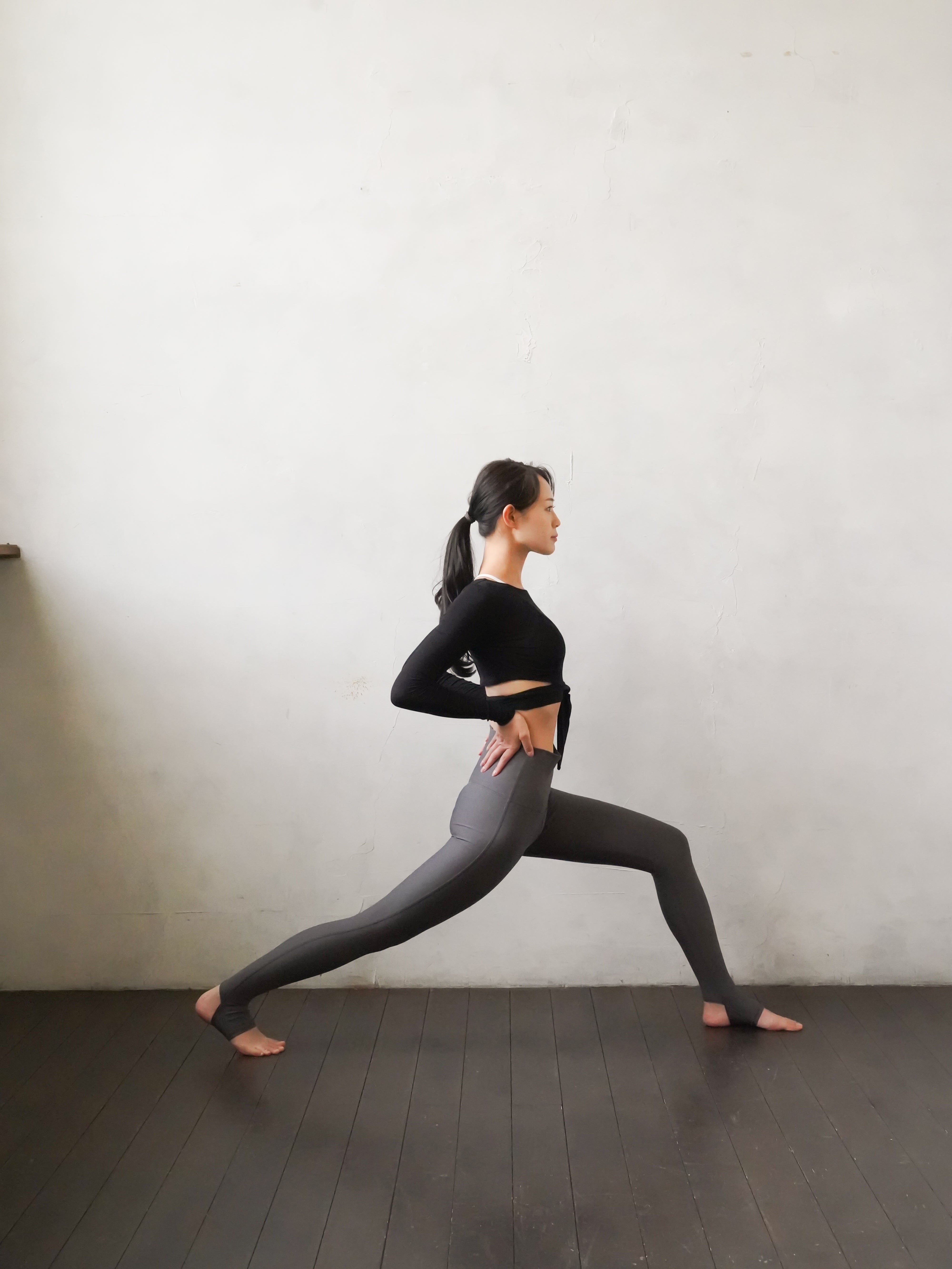 2way high waist stirrup leggings / stone(gray) trend leggings