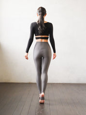 2way high waist stirrup leggings / stone(gray) trend leggings
