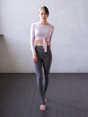 2way high waist stirrup leggings / stone(gray) trend leggings