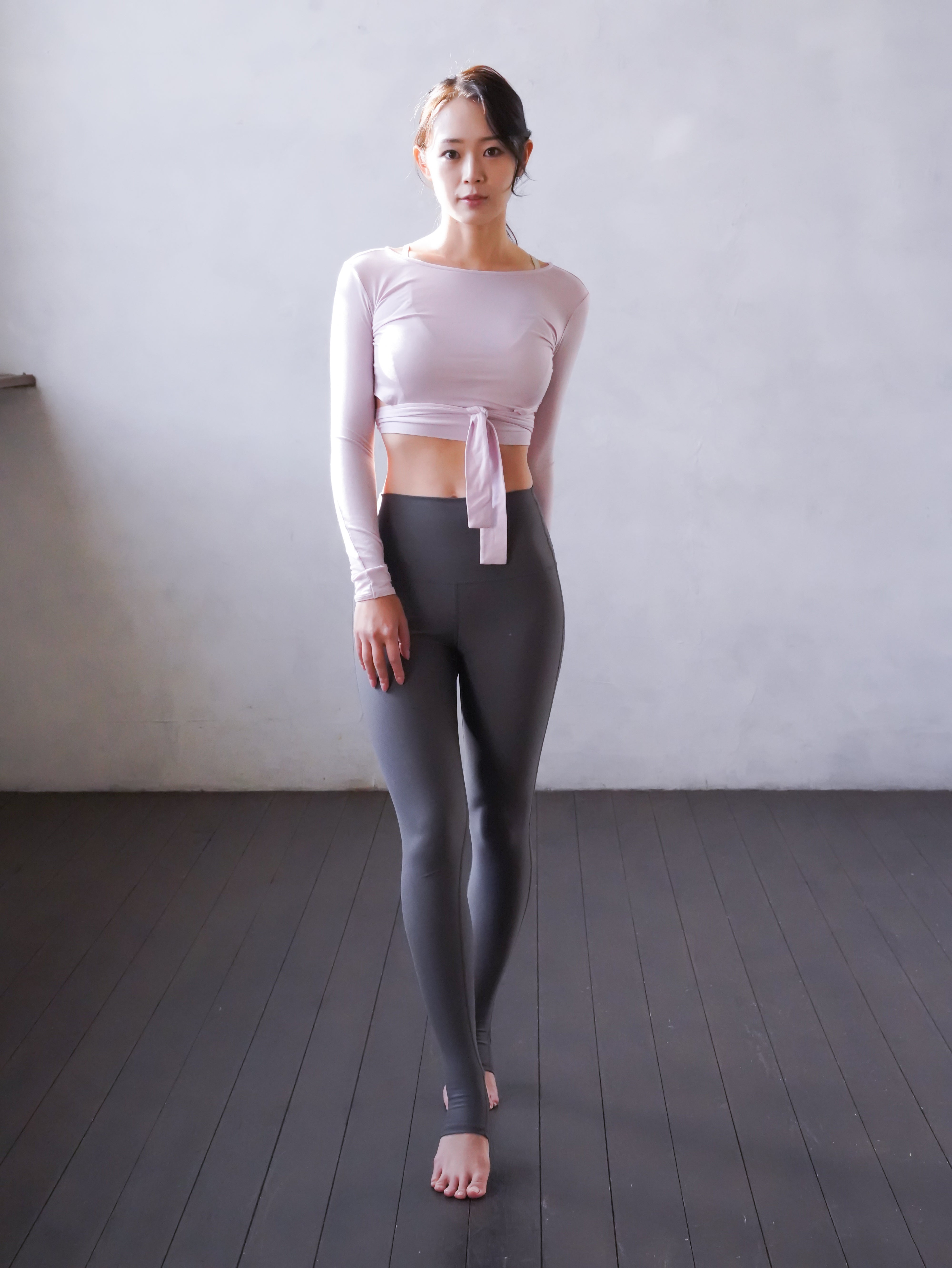 2way high waist stirrup leggings / stone(gray) trend leggings