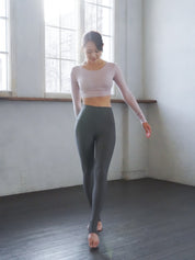 2way high waist stirrup leggings / stone(gray) trend leggings